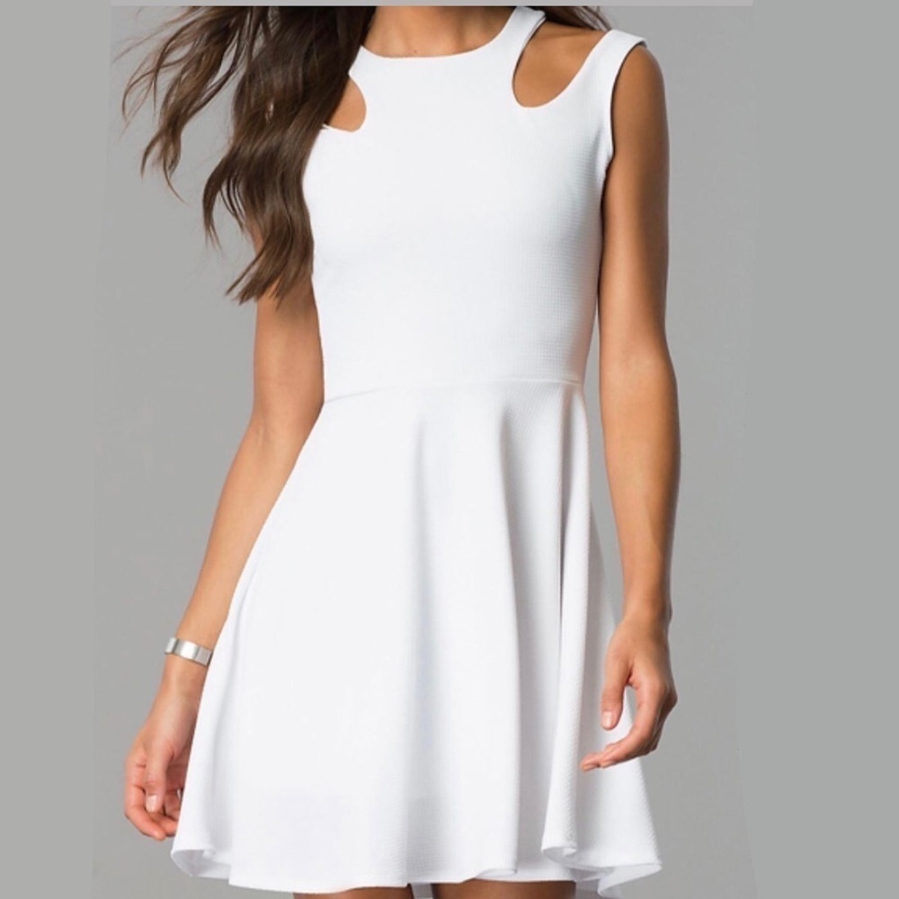Cheryl Creations White Fit and Flare Mini Dress NWT